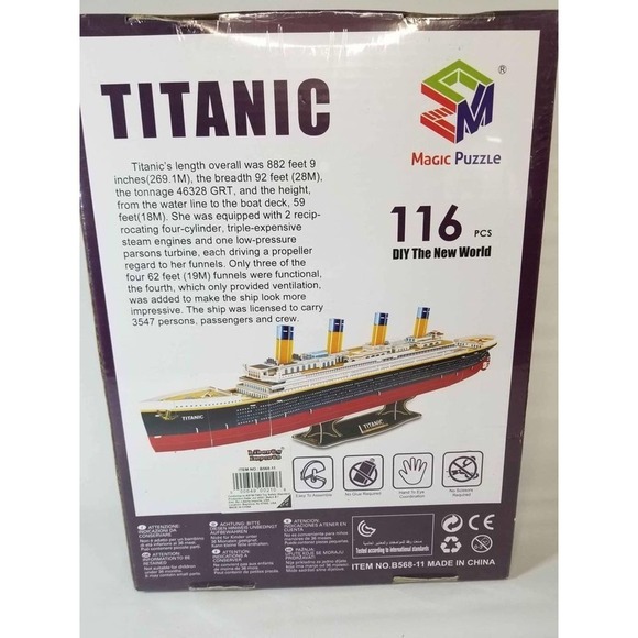 NIB Titanic 3D Puzzle 116 PCS Factory Sealed - Picture 2 of 5